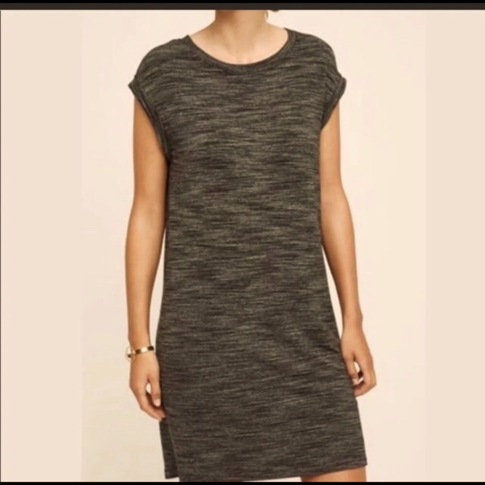 Cloth and Stone heathered gray blk stretch dress M